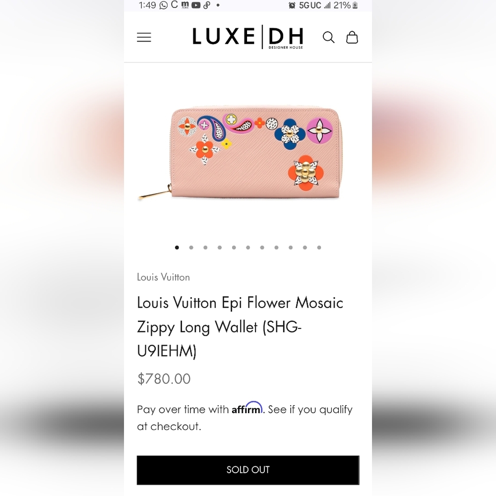 LOUIS VUITTON ✨️ Pink Epi Blooming Flowers Zippy Wallet Rose Ballerine - Picture 4 of 16